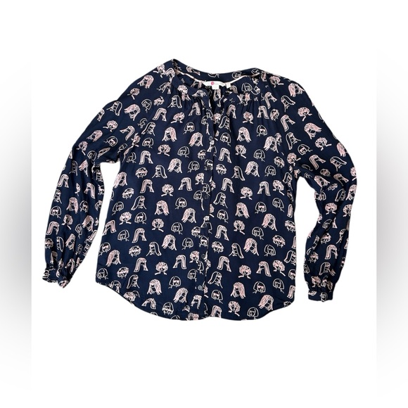 Boden women’s blouse navy novelty print in pink ladies in sunglasses - Picture 6 of 9